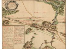 Přehledná mapa šachet stříbrných dolů předešlého území s tabulkou názvů