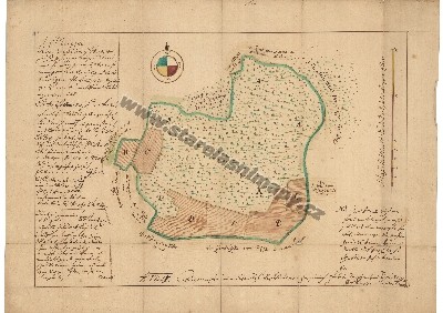 Mapa kostelního lesa v Bílsku 1. vyhotovení