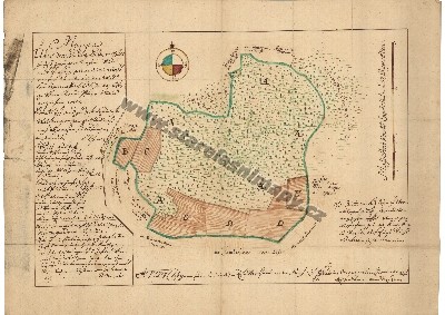 Mapa kostelního lesa v Bílsku 2. vyhotovení