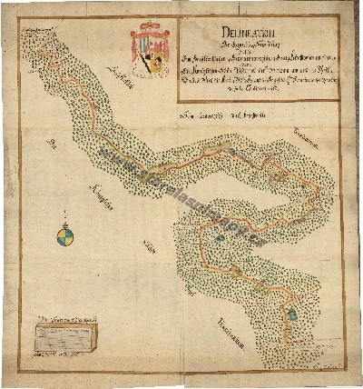 Mapa hranic mezi statkem Chřešťovice a městem Písek