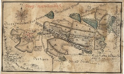 Mapa pozemků dvora Drahonice