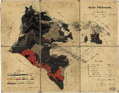 Porostní mapa revíru Plöckenstein