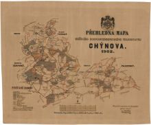 Přehledná mapa knížecího Schwarzenbergského velkostatku Chýnov