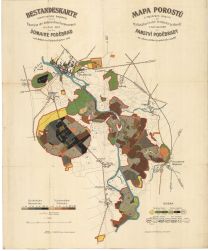 Mapa porostů pro vycházku ČLJ v červenci 1907 na panství Poděbrady