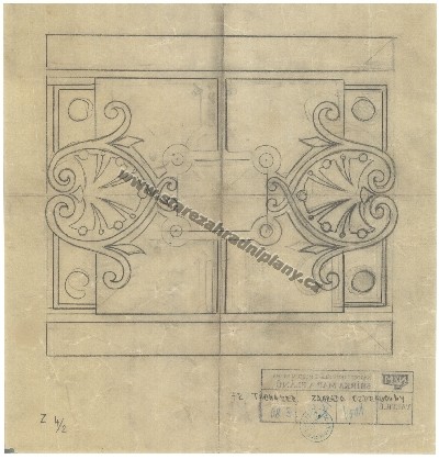 Detail kobercového záhonu plán ozdravovny