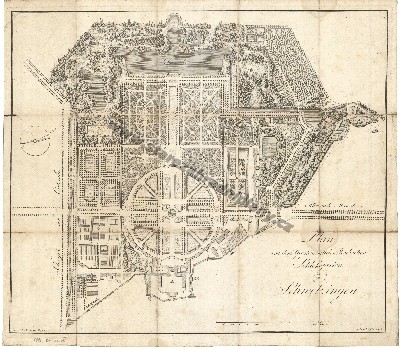 Plan von den Grosherzoglich Badischen Schlossgarten zu Schwetzingen (u Manheimu)