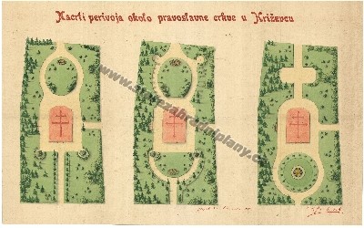 Nacrti Perivoja okolo pravoslavne cirkve i Križevcu